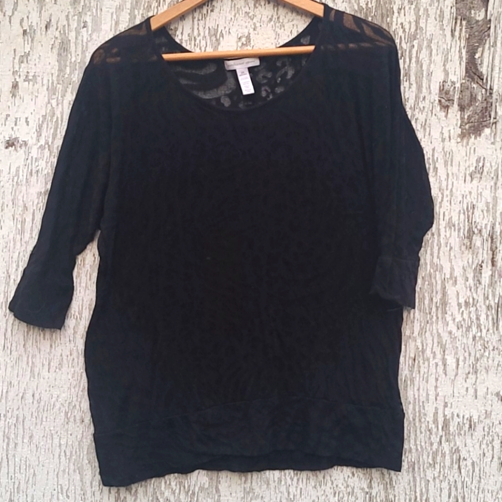Ambiance Apparel 2X Black Breathable Layer Blouse